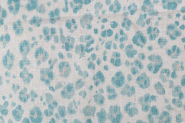 Thibaut Panthera F924379 Printed Linen Drapery Fabric in Aqua