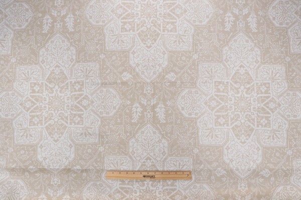 Thibaut Tarragon F964123 Printed Linen Blend Drapery Fabric in Beige