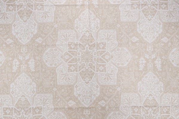 Thibaut Tarragon F964123 Printed Linen Blend Drapery Fabric in Beige