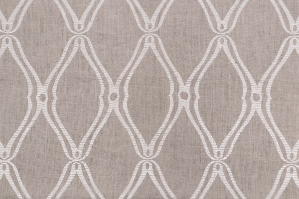 Thibaut Frankfurt W74107 Embroidered Linen Drapery Fabric in Natural Linen