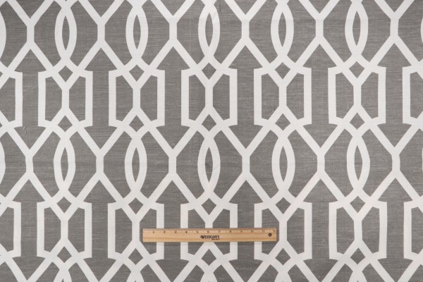 Thibaut Downing Date F916050 Printed Linen Blend Drapery Fabric in Grey