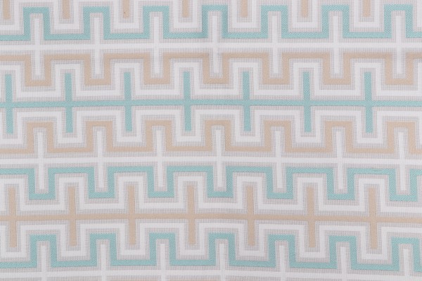 Thibaut Zipper W80377 Woven Solution Dyed Acrylic Outdoor Fabric in Aqua and Flax
