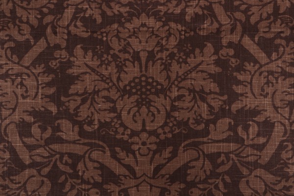 Thibaut Residence Damask F91350 Printed Linen Blend Drapery Fabric in Brown