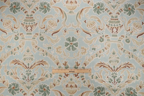 Thibaut Palisades F93824 Printed Linen Blend Drapery Fabric in Aqua