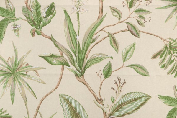 Thibaut Sonora F96727 Printed Cotton Drapery Fabric in Soft Yellow