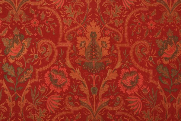 Thibaut Morton Damask F96327 Printed Cotton Blend Drapery Fabric in Red