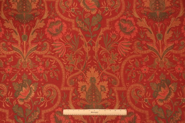 Thibaut Morton Damask F96327 Printed Cotton Blend Drapery Fabric in Red