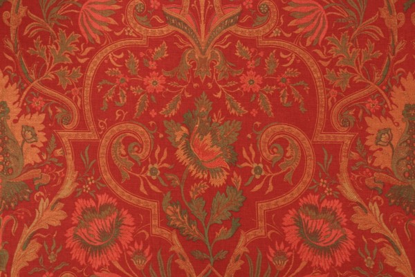 Thibaut Morton Damask F96327 Printed Cotton Blend Drapery Fabric in Red