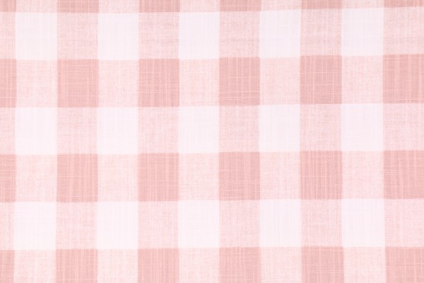 Premier Prints Buffalo Plaid Printed Slubbed Cotton Canvas Drapery Fabric in Blush