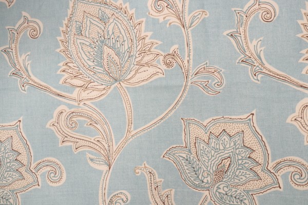 Click for 1.75 Yards Thibaut Orissa F97914 Printed Linen Blend Drapery Fabric in Aqua Thibaut Orissa F97914 Printed Linen Blend Drapery Fabric in Aqua
