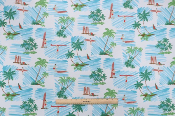 Tommy Bahama Ride The Tide Printed Polyester Outdoor Fabric in Capri