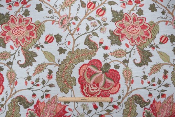 Thibaut Dorchester F99010 Printed Drapery Fabric in Robins Egg