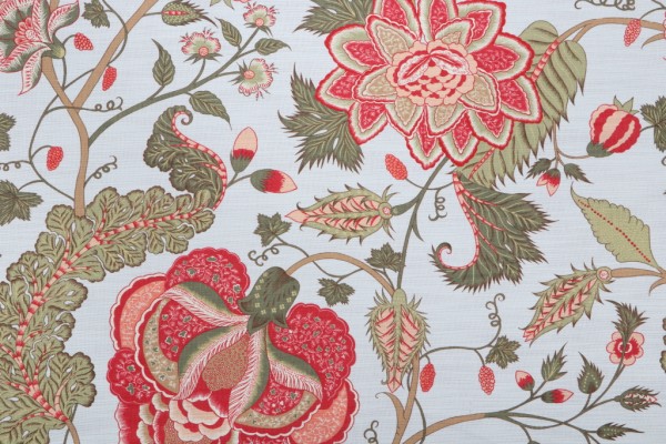 Thibaut Dorchester F99010 Printed Drapery Fabric in Robins Egg