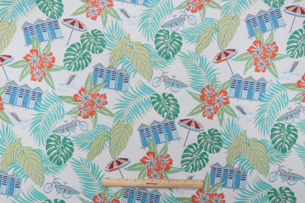 Tommy Bahama Beach Scenes Printed Polyester Outdoor Fabric in Capri