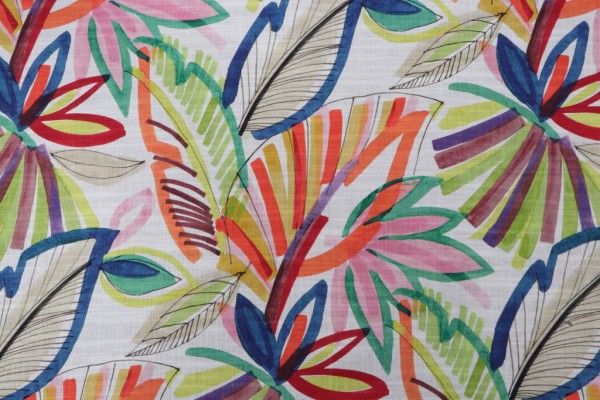 Kaufmann Floranada Printed Drapery Fabric in Firecracker