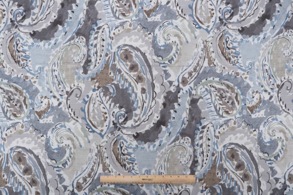 Mill Creek Carlisia-Sussex Printed Cotton Drapery Fabric in Delft