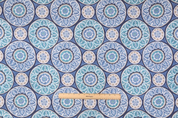 Click for 0.38 Yards Richloom Tabea Printed Polyester Outdoor Fabric in Chambray Richloom Tabea Printed Polyester Outdoor Fabric in Chambray