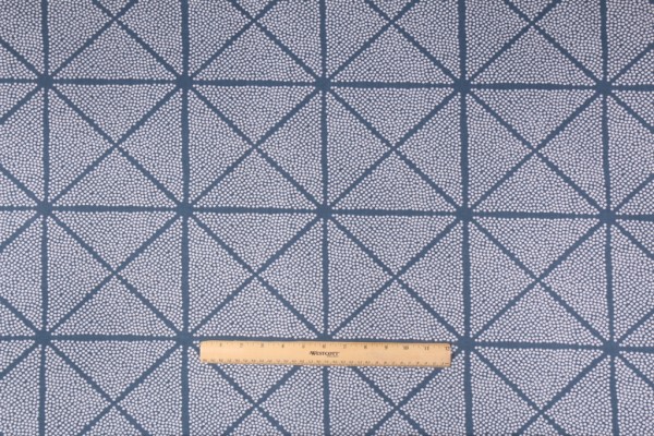 Richloom Alluma Printed Cotton Drapery Fabric in Navy