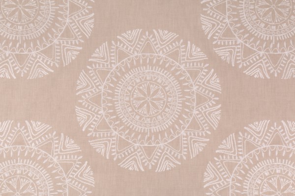 Richloom Saskia Embroidered Cotton Blend Decorator Fabric in Sand