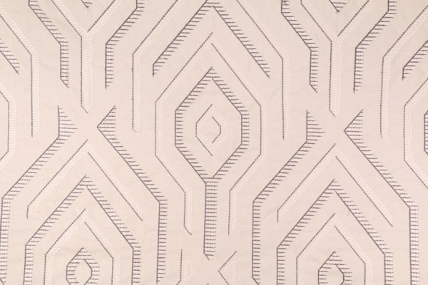 Richloom Domus Embroidered Cotton Decorator Fabric in Graphite