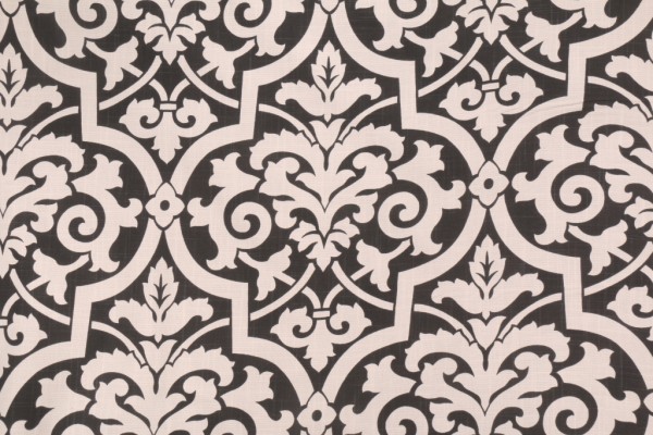Robert Allen Simple Armor Printed Cotton Drapery Fabric in Caviar