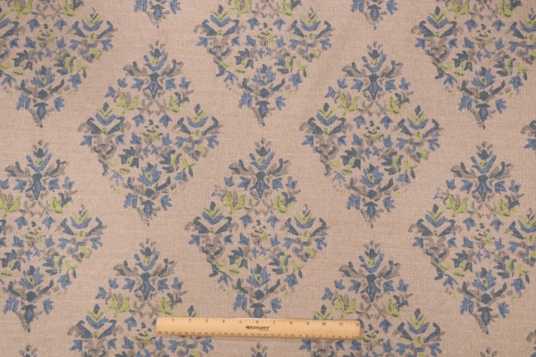 Lacefield Blythe Printed Cotton Drapery Fabric in Bluebell