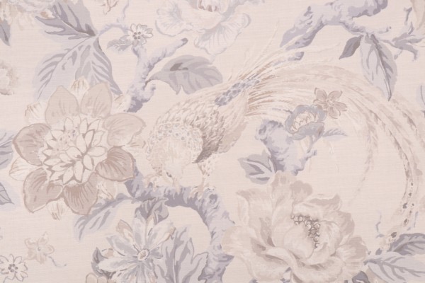 P Kaufmann Valentina Printed Cotton Drapery Fabric in Dove