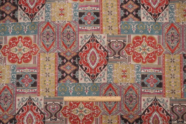 Covington Hamadi Printed Linen Blend Drapery Fabric in 429-Gemstone