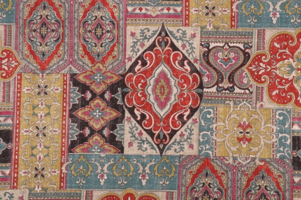 Covington Hamadi Printed Linen Blend Drapery Fabric in 429-Gemstone