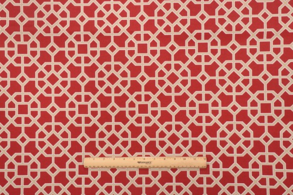 Richloom Octo Printed Polyester Outdoor Fabric in Chili