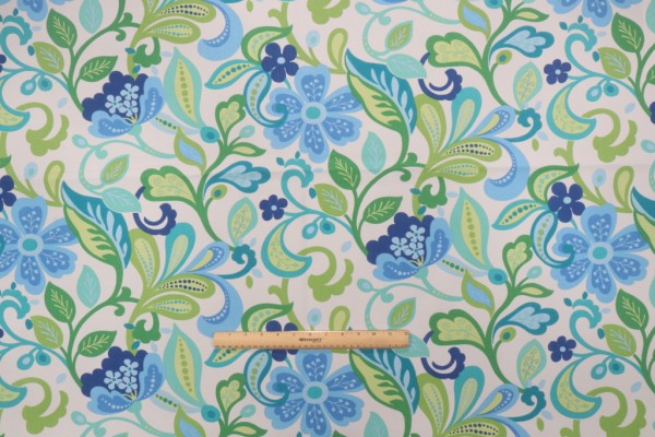 Richloom Wildwood Printed Polyester Outdoor Fabric in Lagoon