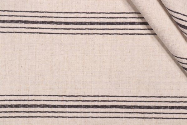 Crypton Stripe Woven High Performance Chenille Upholstery Fabric in Navy