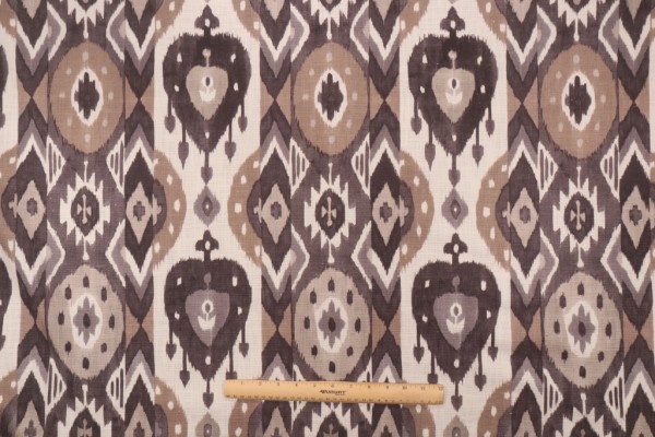 P Kaufmann Buketan Printed Drapery Fabric in Granite