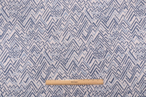 Waverly Edges Printed Cotton Drapery Fabric in Indigo