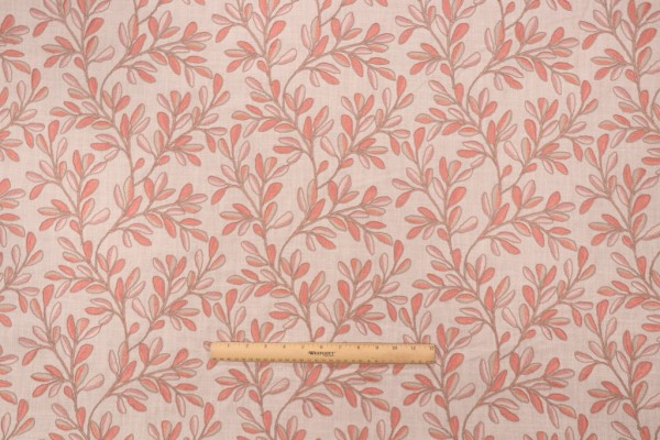 Kaufmann Leafage Embroidered Drapery Fabric in Clay