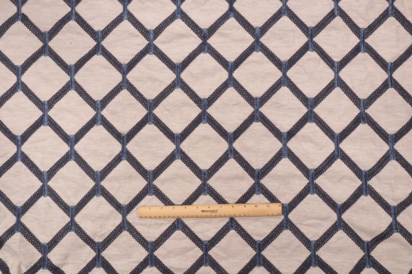 P Kaufmann Anastasia Embroidered Drapery Fabric in Nautical