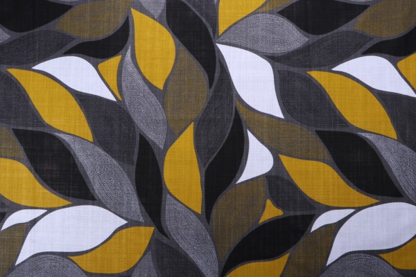 Stof France Amaya Printed Cotton Drapery Fabric in Gris