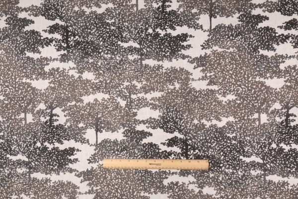 Robert Allen Dwell Studio Pierowood Printed Linen Blend Drapery Fabric in Graphite