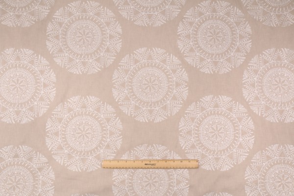 Richloom Saskia Embroidered Cotton Blend Decorator Fabric in Sand