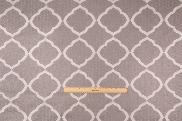 Richloom Capricorn Embroidered Cotton Polyester Decorator Fabric in Pewter