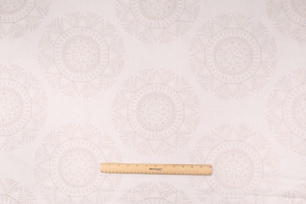 Richloom Saskia Embroidered Cotton Blend Decorator Fabric in Pearl