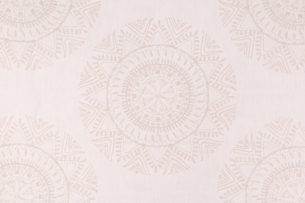 Richloom Saskia Embroidered Cotton Blend Decorator Fabric in Pearl