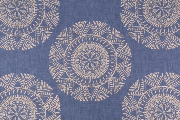 Click for 0.88 Yards Richloom Saskia Embroidered Cotton Blend Decorator Fabric in Bluestone Richloom Saskia Embroidered Cotton Blend Decorator Fabric in Bluestone