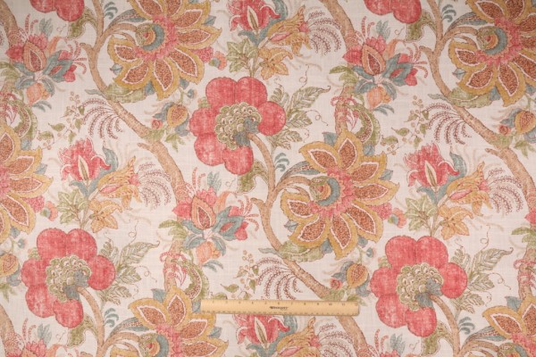 Richloom Dartmouth Printed Linen Blend Drapery Fabric in Persia