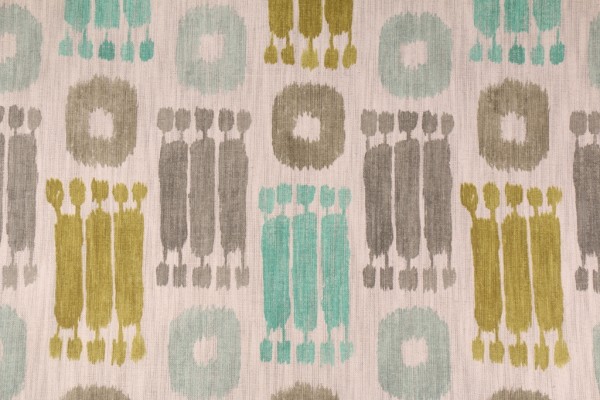 Richloom Pichu Printed Cotton Linen Drapery Fabric in Nile