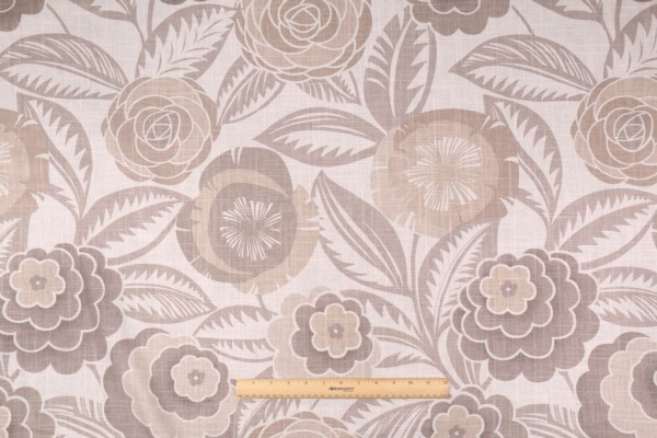 Click for 0.63 Yards Richloom Havana Printed Linen Blend Drapery Fabric in Greystone Richloom Havana Printed Linen Blend Drapery Fabric in Greystone