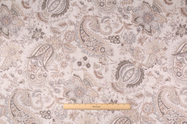 Richloom Malabar Printed Linen Blend Drapery Fabric in Sahara