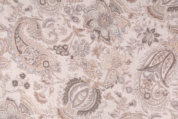 Richloom Malabar Printed Linen Blend Drapery Fabric in Sahara