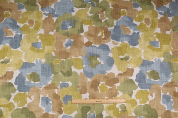 Robert Allen Flower Storm Printed Cotton Drapery Fabric in Twilight