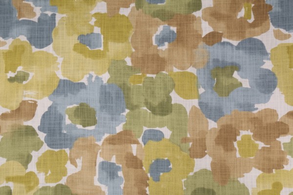 Robert Allen Flower Storm Printed Cotton Drapery Fabric in Twilight